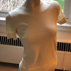 NWOT-  Short Sleeve Creme Top by Lewit